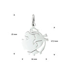 hanger meisje 17,5 mm zilver wit