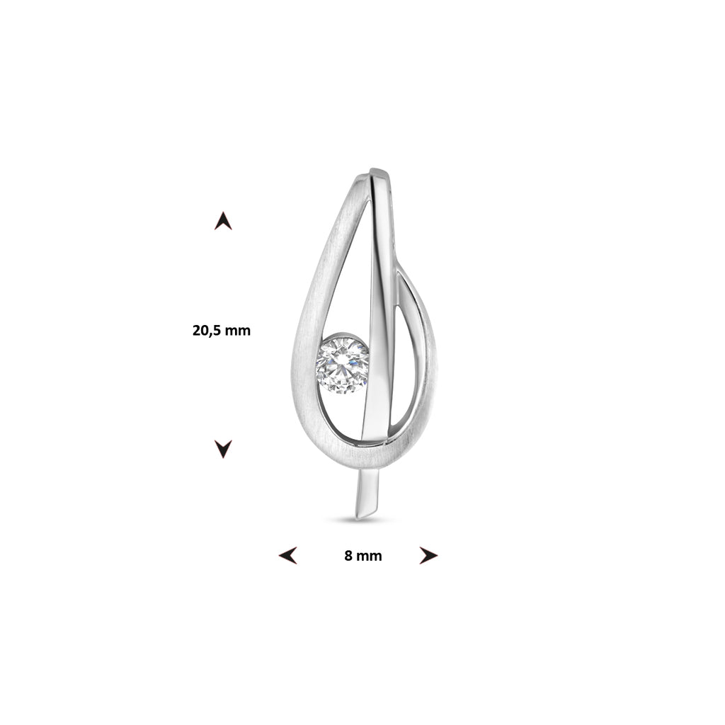 hanger zirkonia poli/mat zilver gerhodineerd