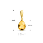 Anhänger Citrin 12,5 mm 14K Gelbgold