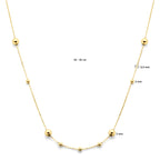 collier bolletjes 42 - 45 cm 14K geelgoud