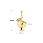 hanger baby voetjes 11,5 mm 14K geelgoud