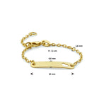 9k graveerarmband hartje plaat 4,0 mm 9K geel