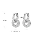 Ohrringe Zirkonia 17 mm Silber rhodiniert
