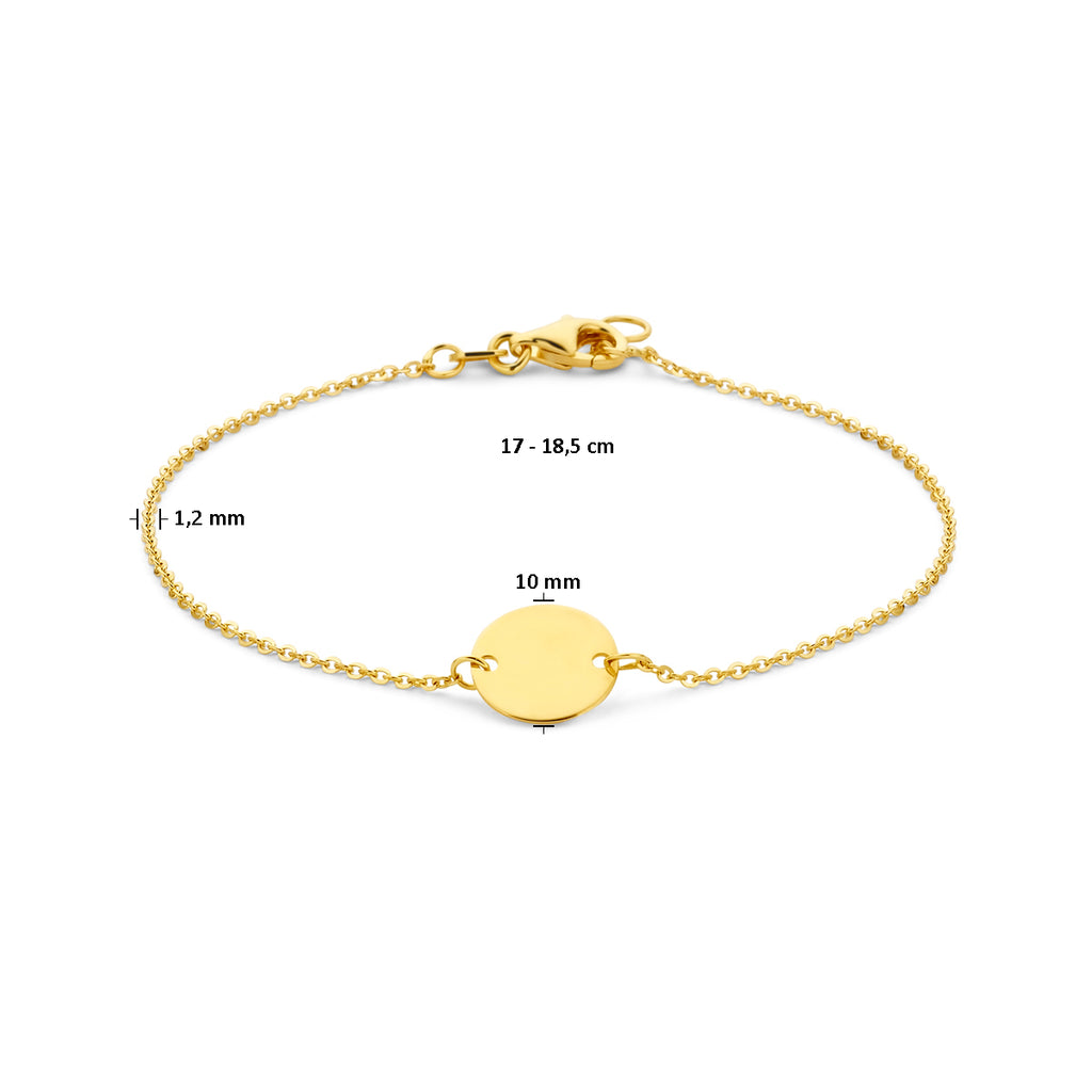 armband cirkel 17 - 18,5 cm 14K geelgoud
