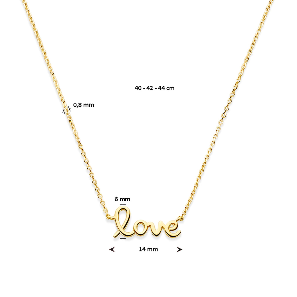 Halskette Love 40  42  44 cm 14K Gelbgold