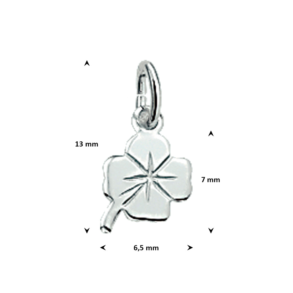 Anhänger Kleeblatt 7 mm Silber weiß