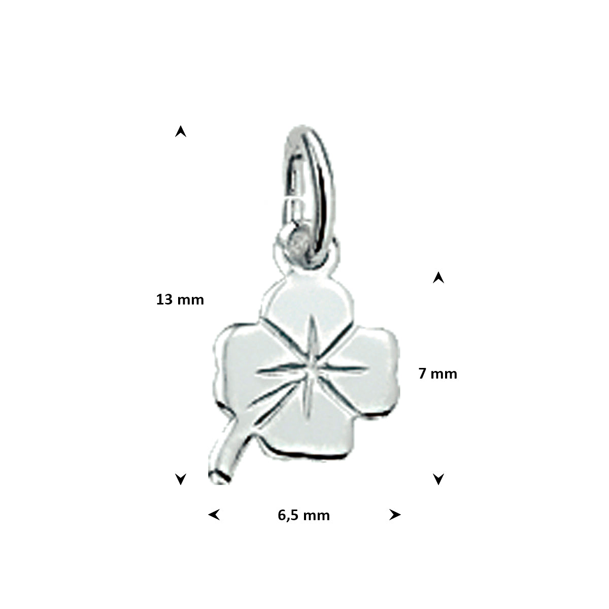 Anhänger Kleeblatt 7 mm Silber weiß