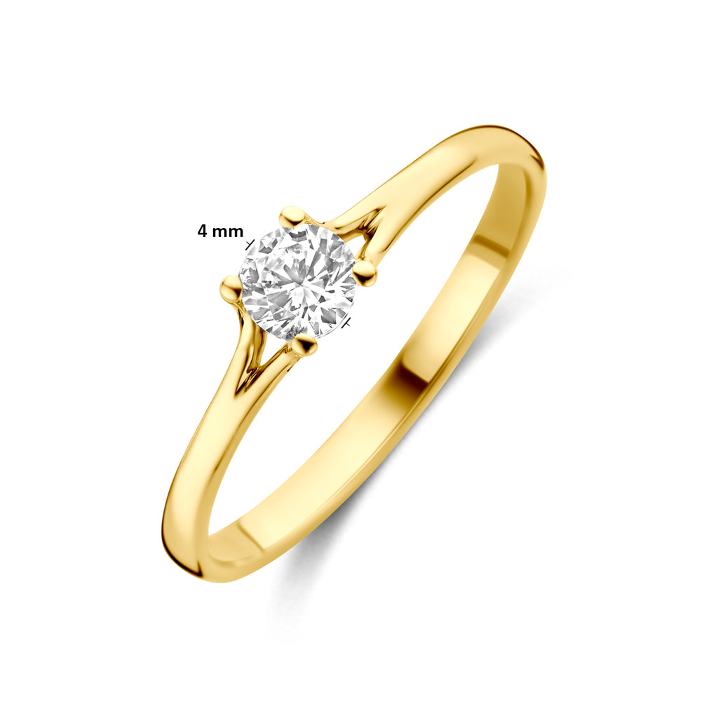 ring zirkonia 14K geelgoud