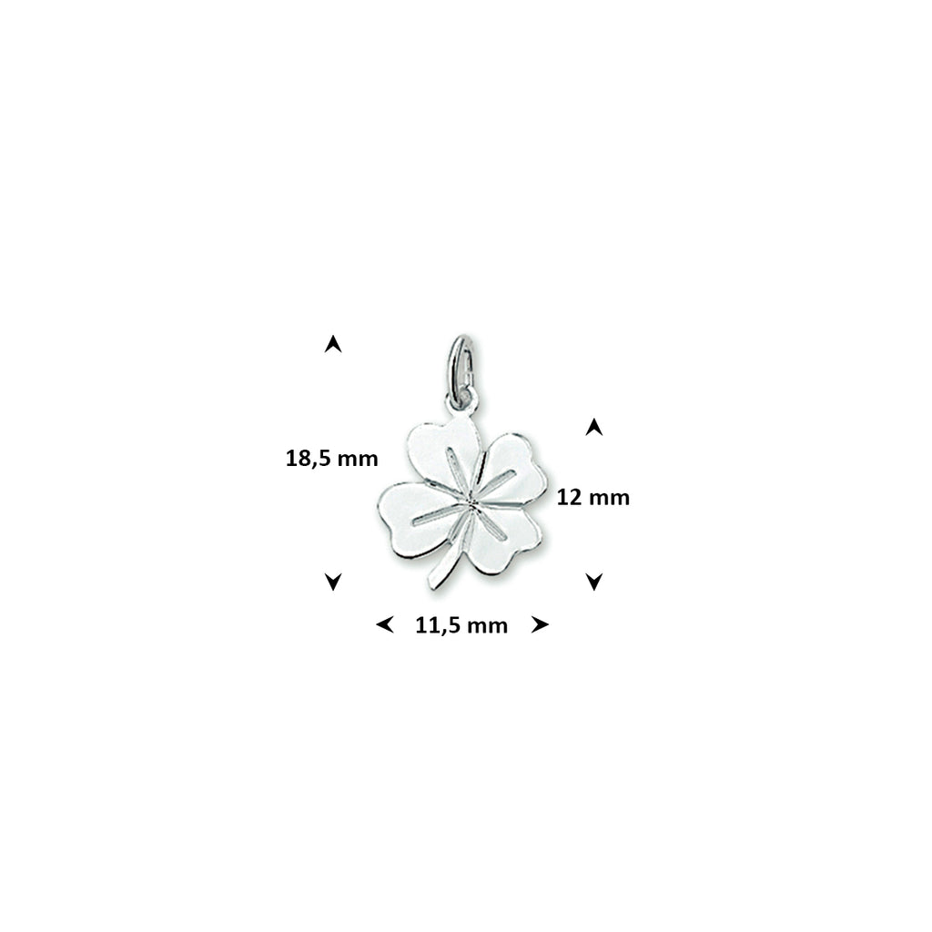 hanger klavertje 12 mm zilver gerhodineerd