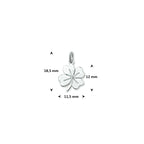 hanger klavertje 12 mm zilver gerhodineerd