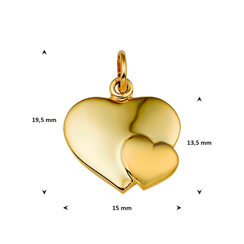 hanger hart poli/mat 14K geelgoud