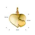 hanger hart poli/mat 14K geelgoud