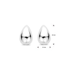Ohrstecker Tropfen gehämmert 20 mm Silber rhodiniert