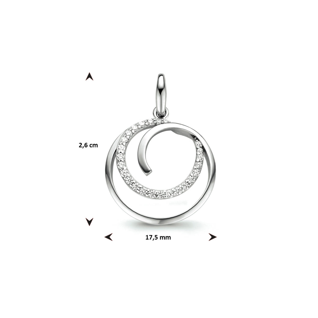 hanger zirkonia zilver gerhodineerd
