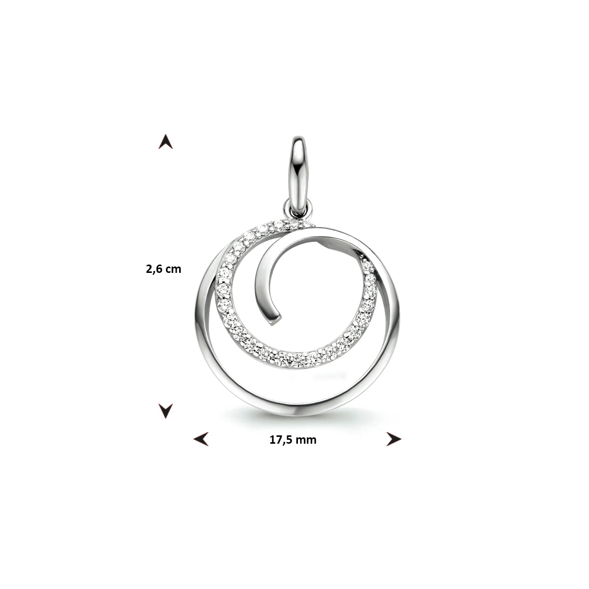hanger zirkonia zilver gerhodineerd
