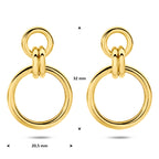 oorhangers 32 mm 1 micron zilver verguld (geel) - rond