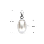 Anhänger Perle 15 mm 14K Weißgold