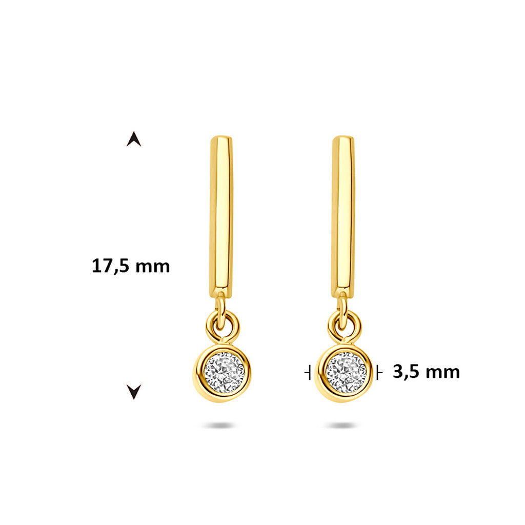 Ohrhänger Zirkonia 17,5 mm 14K Gelbgold