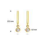 Ohrhänger Zirkonia 17,5 mm 14K Gelbgold