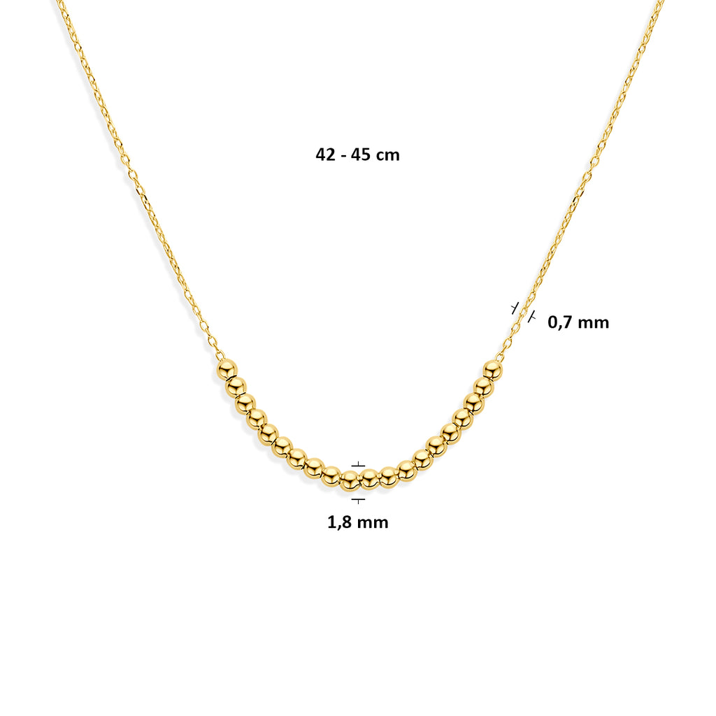 collier bolletjes 42 - 45 cm 14K geelgoud - bol