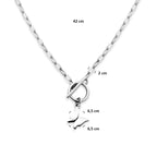 collier vlinder kapittelslot 42 cm zilver gerhodineerd