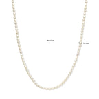 Halskette Perle 3,8 mm 50 + 5 cm Silber vergoldet (gelb)