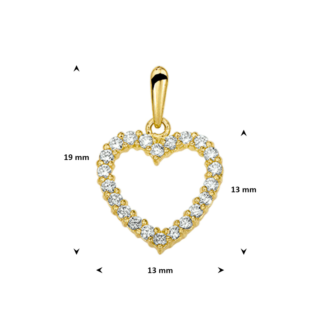 Anhänger Herz Zirkonia 14K Gelbgold