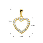 Anhänger Herz Zirkonia 14K Gelbgold