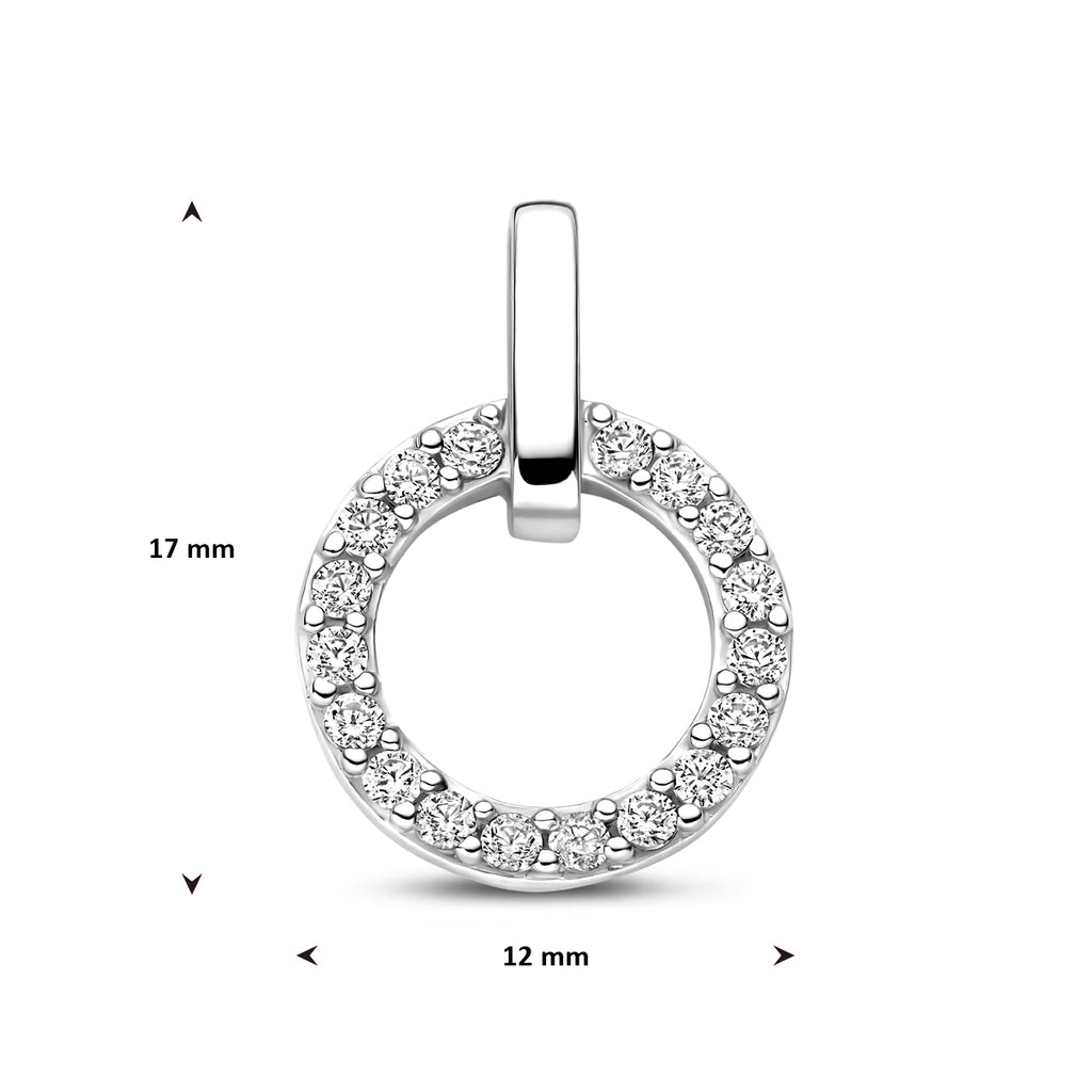 hanger zirkonia 17 mm zilver gerhodineerd