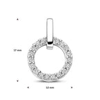 hanger zirkonia 17 mm zilver gerhodineerd