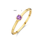 Ring mit Geburtsstein hellvioletter Amethyst Juni 14K Gelbgold