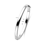 Armreif Scharnier massiv 4 x 60 mm Silber rhodiniert