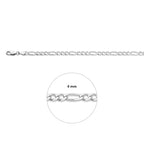 figaro 4,0 mm zilver gerhodineerd
