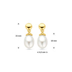 Ohrhänger Perle 15 mm 14K Gelbgold