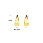 stekeroorringen 13 mm 14K geelgoud