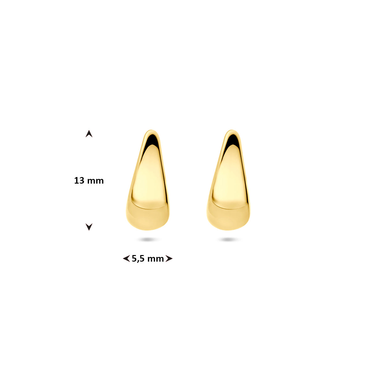 stekeroorringen 13 mm 14K geelgoud