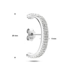 suspender oorbel zirkonia 20 mm zilver gerhodineerd
