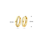 9k Klappcreolen Zirkonia 12 mm 9K Gelb