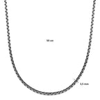 Halskette Oxi 3,5 mm Silber oxidiert