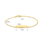 graveerarmband plaat 5,3 mm 15,5 - 19 cm 14K geelgoud - rechthoek