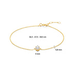 9K Armband Zirkonia 16,5 - 17,5 - 18,5 cm 9K Gelb