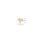 Flat Back Piercing Zirkonia 5,5 mm 14K Gelbgold