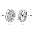 klapoorringen zirkonia 17,5 mm zilver gerhodineerd