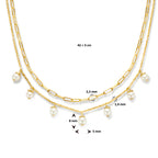 multi-collier Perlen 42 + 3 cm vergoldet (gelb)