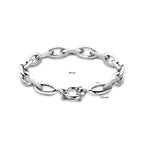 Armband Anker 9,5 mm 20 cm mit großem Federringverschluss rhodiniert Silber