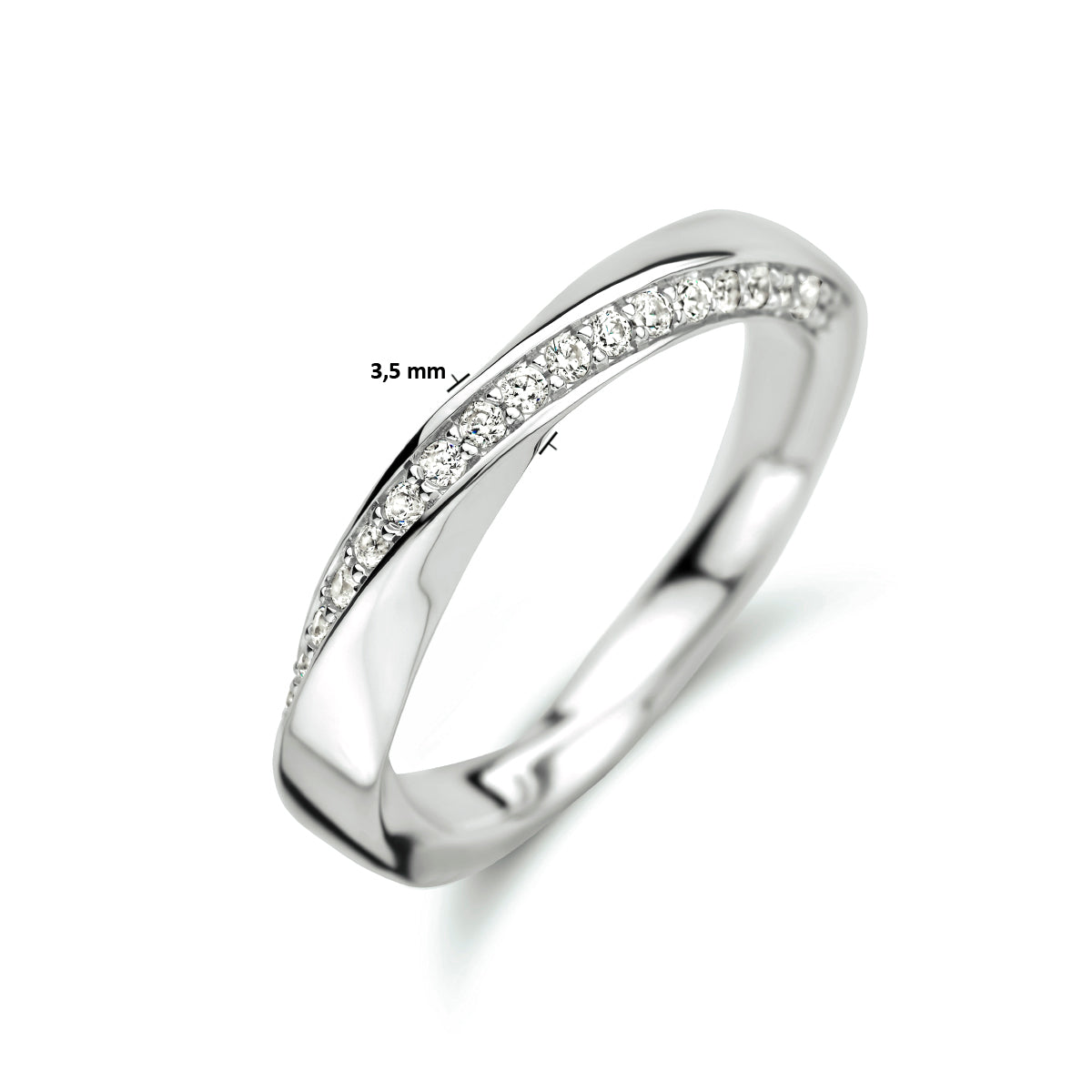 Ring Zirkonia Silber rhodiniert