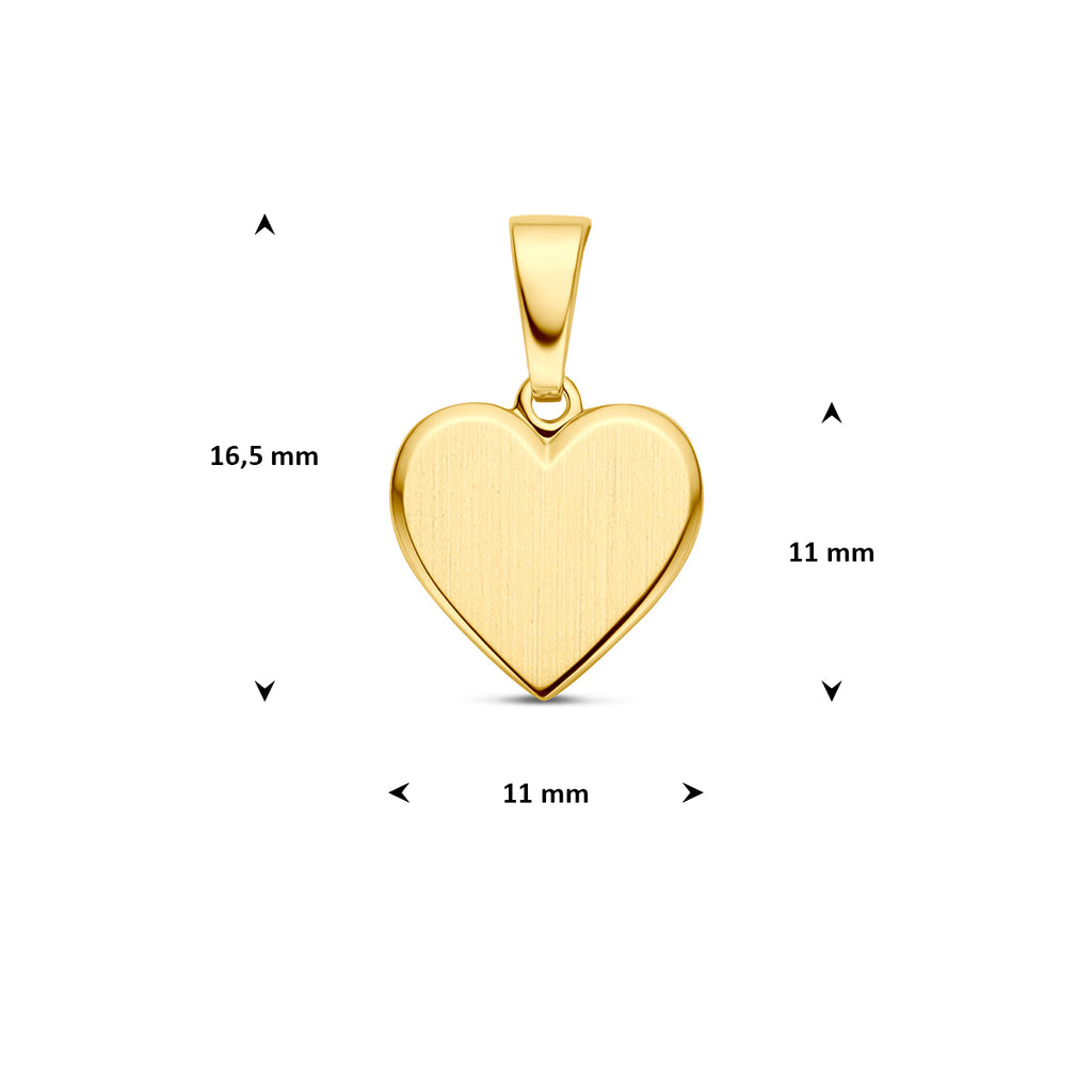graveerhartje poli/mat 14K geelgoud
