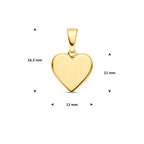 graveerhartje poli/mat 14K geelgoud