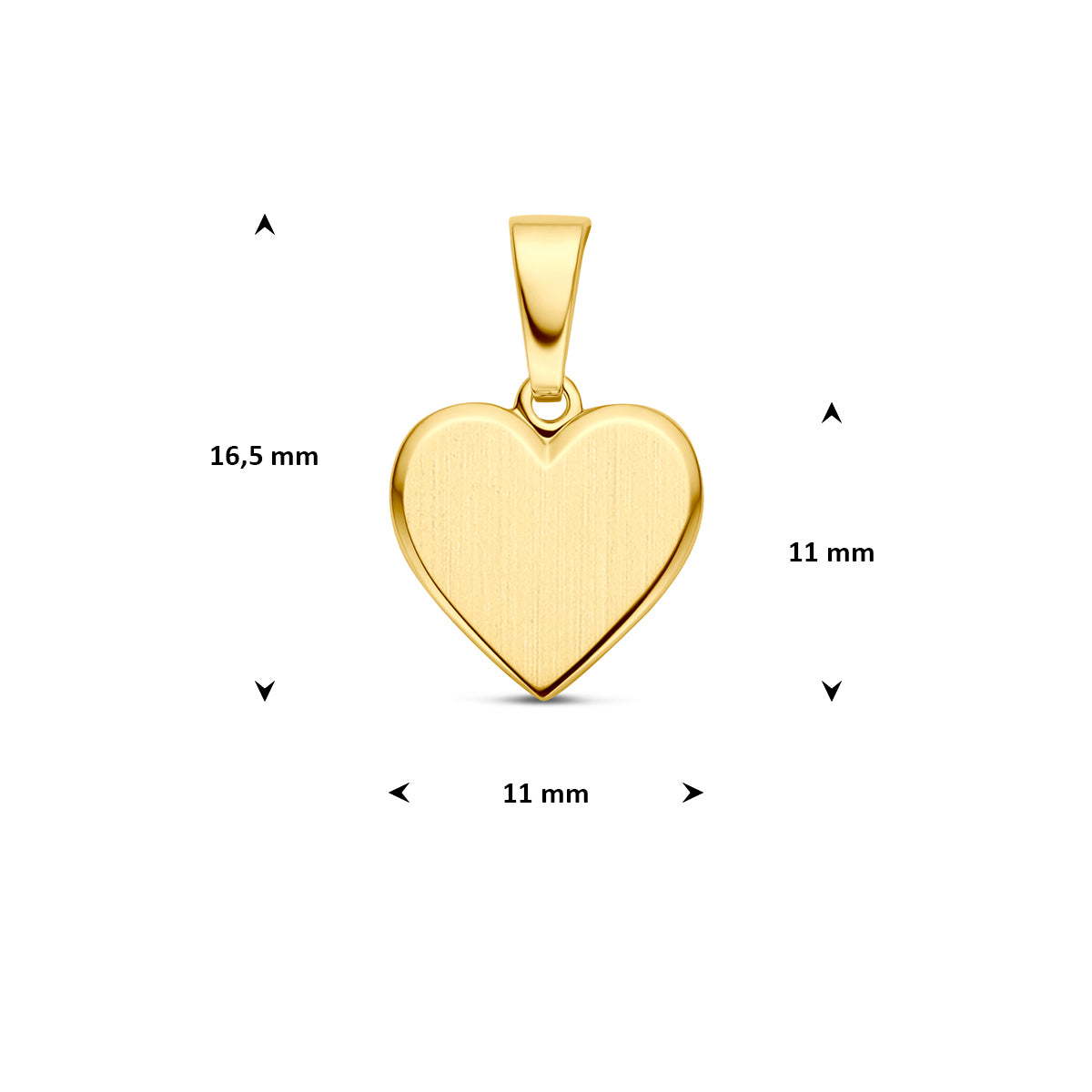 graveerhartje poli/mat 14K geelgoud
