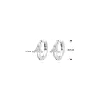 klapoorringen zirkonia 10,5 mm zilver gerhodineerd